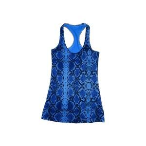 Lululemon Racerback Sapphire Blue Ziggy Snake Tank Top Women Sz S 2/4 #289C